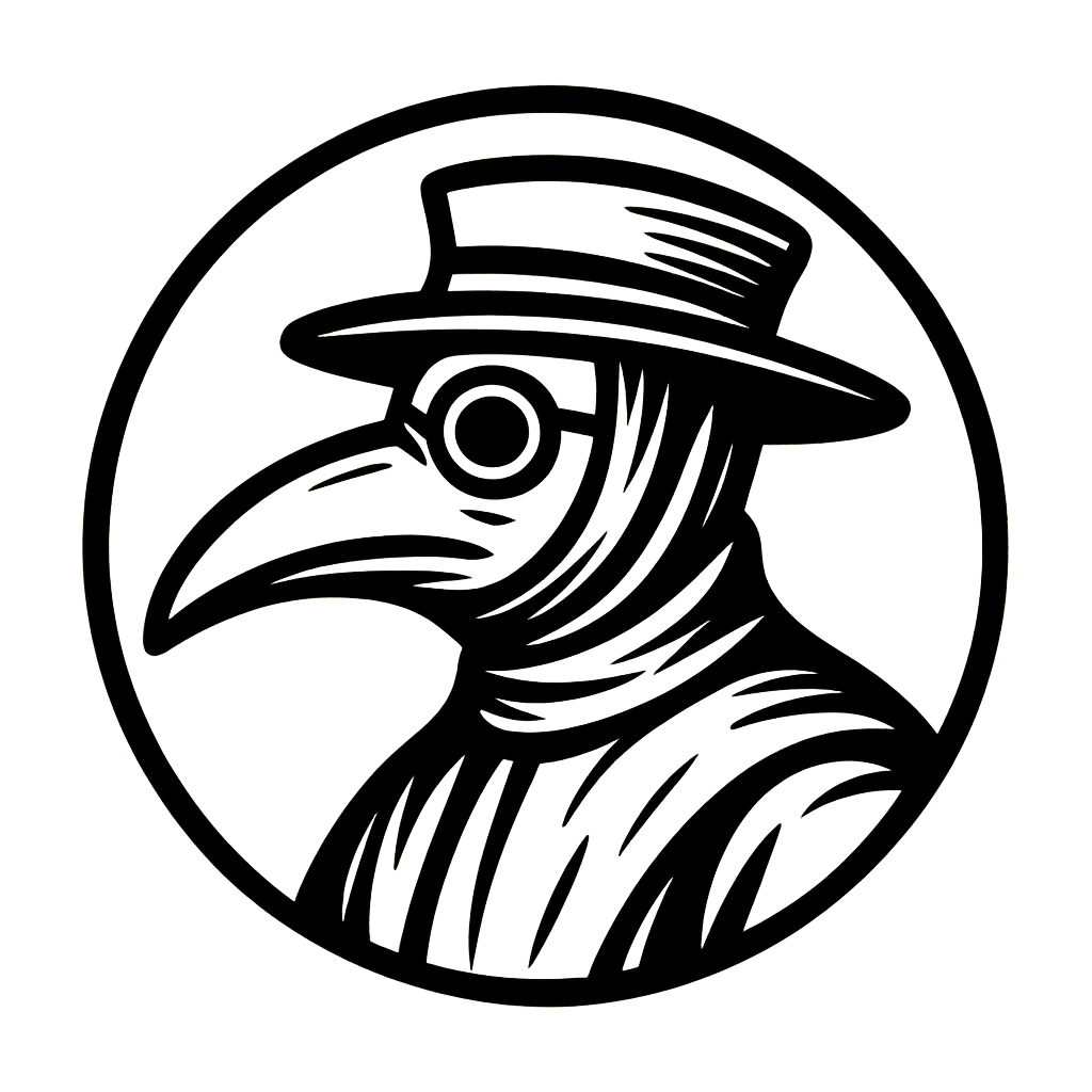 Emblemo. Bildo de Pestkuracisto.